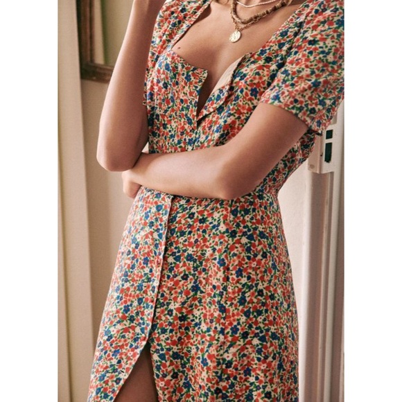 Sezane Midi Floral Victoria Dress - Picture 4 of 8